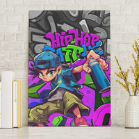 Hip Hop Battle Canvas Wall Art Spray Can Kid Character and Colorful Graffiti Street Art Design - Wonder Print Shop