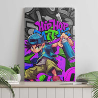 Hip Hop Battle Canvas Wall Art Spray Can Kid Character and Colorful Graffiti Street Art Design - Wonder Print Shop