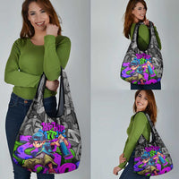 Hip Hop Battle Grocery Bag Spray Can Kid Character and Colorful Graffiti Street Art Design - Wonder Print Shop