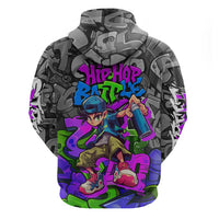 Hip Hop Battle Hoodie Spray Can Kid Character and Colorful Graffiti Street Art Design - Wonder Print Shop