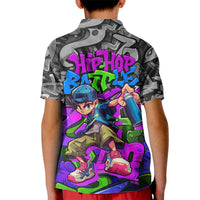 Hip Hop Battle Kid Polo Shirt Spray Can Kid Character and Colorful Graffiti Street Art Design - Wonder Print Shop