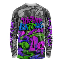 Hip Hop Battle Long Sleeve Shirt Spray Can Kid Character and Colorful Graffiti Street Art Design - Wonder Print Shop