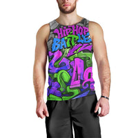 Hip Hop Battle Men Tank Top Spray Can Kid Character and Colorful Graffiti Street Art Design - Wonder Print Shop