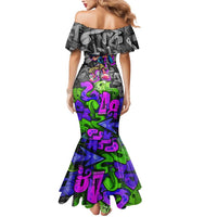 Hip Hop Battle Mermaid Dress Spray Can Kid Character and Colorful Graffiti Street Art Design - Wonder Print Shop