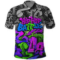 Hip Hop Battle Polo Shirt Spray Can Kid Character and Colorful Graffiti Street Art Design - Wonder Print Shop