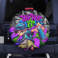 Hip Hop Battle Spare Tire Cover Spray Can Kid Character and Colorful Graffiti Street Art Design - Wonder Print Shop
