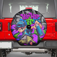 Hip Hop Battle Spare Tire Cover Spray Can Kid Character and Colorful Graffiti Street Art Design - Wonder Print Shop