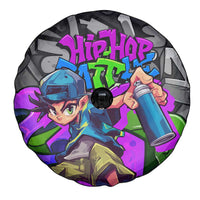 Hip Hop Battle Spare Tire Cover Spray Can Kid Character and Colorful Graffiti Street Art Design - Wonder Print Shop