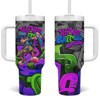Hip Hop Battle Tumbler With Handle Spray Can Kid Character and Colorful Graffiti Street Art Design - Wonder Print Shop