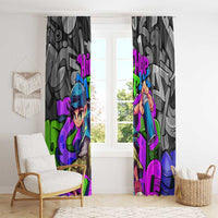 Hip Hop Battle Window Curtain Spray Can Kid Character and Colorful Graffiti Street Art Design - Wonder Print Shop