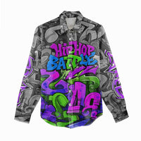Hip Hop Battle Women Casual Shirt Spray Can Kid Character and Colorful Graffiti Street Art Design - Wonder Print Shop
