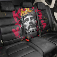 Jesus Graffiti Design Back Car Seat Cover Crowned Portrait and Urban Street Art Style in Red Yellow Black Theme - Wonder Print Shop