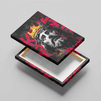Jesus Graffiti Design Canvas Wall Art Crowned Portrait and Urban Street Art Style in Red Yellow Black Theme - Wonder Print Shop