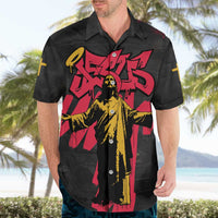 Jesus Graffiti Design Hawaiian Shirt Crowned Portrait and Urban Street Art Style in Red Yellow Black Theme - Wonder Print Shop