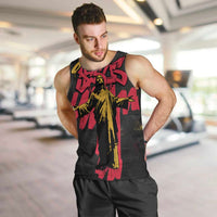 Jesus Graffiti Design Men Tank Top Crowned Portrait and Urban Street Art Style in Red Yellow Black Theme - Wonder Print Shop