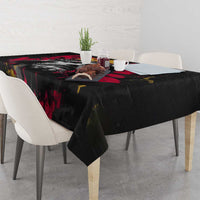 Jesus Graffiti Design Tablecloth Crowned Portrait and Urban Street Art Style in Red Yellow Black Theme - Wonder Print Shop
