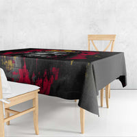 Jesus Graffiti Design Tablecloth Crowned Portrait and Urban Street Art Style in Red Yellow Black Theme - Wonder Print Shop