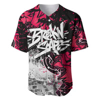 Hip Hop Graffiti Design Baseball Jersey Sitting Hooded Figure and Red Black Street Art Elements - Wonder Print Shop