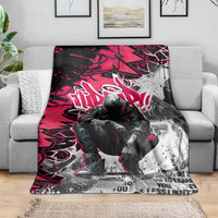 Hip Hop Graffiti Design Blanket Sitting Hooded Figure and Red Black Street Art Elements - Wonder Print Shop