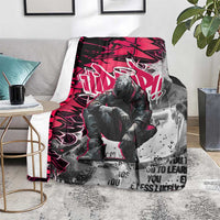 Hip Hop Graffiti Design Blanket Sitting Hooded Figure and Red Black Street Art Elements - Wonder Print Shop
