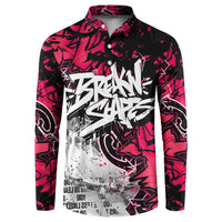 Hip Hop Graffiti Design Button Sweatshirt Sitting Hooded Figure and Red Black Street Art Elements - Wonder Print Shop