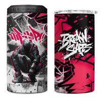 Hip Hop Graffiti Design 4 in 1 Can Cooler Tumbler Sitting Hooded Figure and Red Black Street Art Elements - Wonder Print Shop