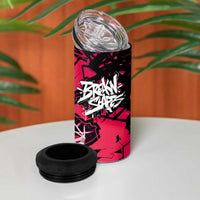 Hip Hop Graffiti Design 4 in 1 Can Cooler Tumbler Sitting Hooded Figure and Red Black Street Art Elements - Wonder Print Shop