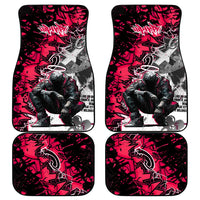 Hip Hop Graffiti Design Car Mats Sitting Hooded Figure and Red Black Street Art Elements - Wonder Print Shop