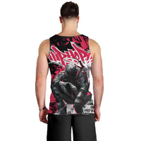 Hip Hop Graffiti Design Men Tank Top Sitting Hooded Figure and Red Black Street Art Elements - Wonder Print Shop