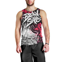 Hip Hop Graffiti Design Men Tank Top Sitting Hooded Figure and Red Black Street Art Elements - Wonder Print Shop