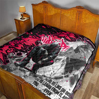 Hip Hop Graffiti Design Quilt Sitting Hooded Figure and Red Black Street Art Elements - Wonder Print Shop