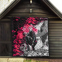 Hip Hop Graffiti Design Quilt Sitting Hooded Figure and Red Black Street Art Elements - Wonder Print Shop