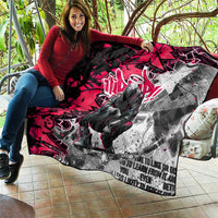 Hip Hop Graffiti Design Quilt Sitting Hooded Figure and Red Black Street Art Elements - Wonder Print Shop
