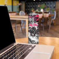 Hip Hop Graffiti Design Skinny Tumbler Sitting Hooded Figure and Red Black Street Art Elements - Wonder Print Shop