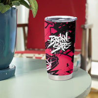 Hip Hop Graffiti Design Tumbler Cup Sitting Hooded Figure and Red Black Street Art Elements - Wonder Print Shop