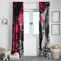 Hip Hop Graffiti Design Window Curtain Sitting Hooded Figure and Red Black Street Art Elements - Wonder Print Shop