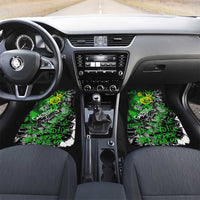 Graffiti Street Art Car Mats Smoking Ape Character and Neon Crown Symbols in Green and Yellow Graphic Design - Wonder Print Shop