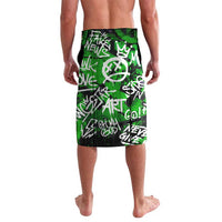 Graffiti Street Art Lavalava Smoking Ape Character and Neon Crown Symbols in Green and Yellow Graphic Design - Wonder Print Shop