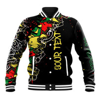 Lion King Africa Graffiti Street Art Baseball Jacket Bold Text and Neon Colors Design - Wonder Print Shop