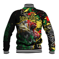 Lion King Africa Graffiti Street Art Baseball Jacket Bold Text and Neon Colors Design - Wonder Print Shop