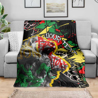 Lion King Africa Graffiti Street Art Blanket Bold Text and Neon Colors Design - Wonder Print Shop