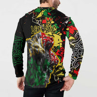 Lion King Africa Graffiti Street Art Button Sweatshirt Bold Text and Neon Colors Design - Wonder Print Shop