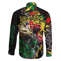 Lion King Africa Graffiti Street Art Family Matching Short Sleeve Bodycon Dress and Hawaiian Shirt Bold Text and Neon Colors Design - Wonder Print Shop