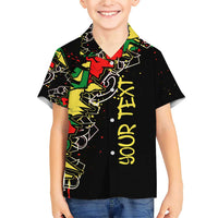 Lion King Africa Graffiti Street Art Family Matching Short Sleeve Bodycon Dress and Hawaiian Shirt Bold Text and Neon Colors Design - Wonder Print Shop