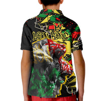 Lion King Africa Graffiti Street Art Kid Polo Shirt Bold Text and Neon Colors Design - Wonder Print Shop