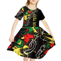 Lion King Africa Graffiti Street Art Kid Short Sleeve Dress Bold Text and Neon Colors Design - Wonder Print Shop