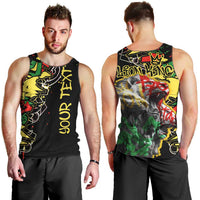 Lion King Africa Graffiti Street Art Men Tank Top Bold Text and Neon Colors Design - Wonder Print Shop