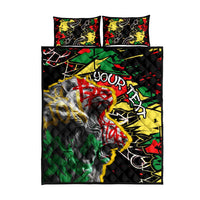 Lion King Africa Graffiti Street Art Quilt Bed Set Bold Text and Neon Colors Design - Wonder Print Shop