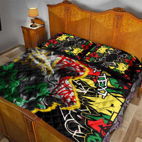 Lion King Africa Graffiti Street Art Quilt Bed Set Bold Text and Neon Colors Design - Wonder Print Shop