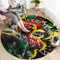 Lion King Africa Graffiti Street Art Round Carpet Bold Text and Neon Colors Design - Wonder Print Shop